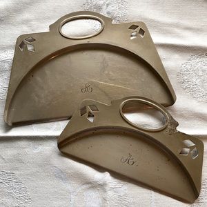 Antique crumb sweepers. Large & small. Initial “A”